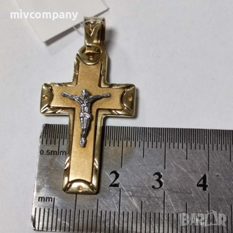 Златна висулка(кръст) 7.34гр., снимка 3 - Колиета, медальони, синджири - 53384967