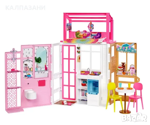Кукла Barbie - Компактна преносима къща Mattel Barbie HCD47, снимка 2 - Кукли - 49205993