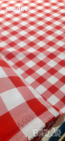 Плат за покривки,червено, синьо, каре, снимка 3 - Покривки за маси - 36535078