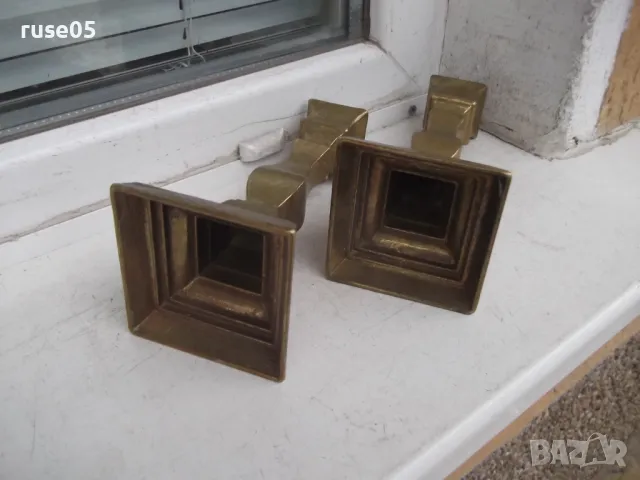 Лот от 2 бр. бронзови свещника - 1470 гр., снимка 4 - Колекции - 49653470