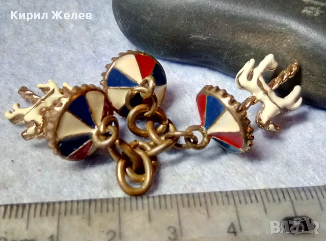 Стара ЕМАЙЛИРАНА ПОЗЛАТЕНА ФИГУРАЛНА РЕТРО ВИСУЛКА КОНЧЕТА ВЪРТЕЛЕЖКА ПАНАИР За КОЛЕКЦИЯ БИЖУ 32213, снимка 3 - Антикварни и старинни предмети - 48818801