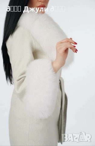 Палто с естествен косъм от сребърна лисица, снимка 8 - Палта, манта - 52146007