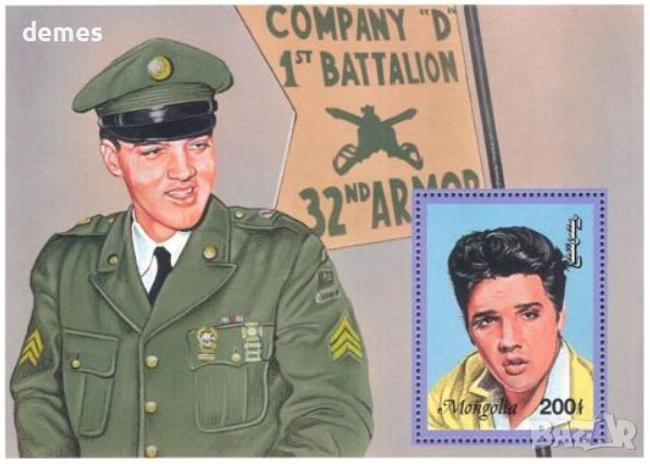 Блок марка Елвис Пресли, 1995, Монголия, снимка 2 - Филателия - 37953805