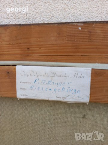 Стара картина пейзаж върху платно, снимка 10 - Картини - 40067799