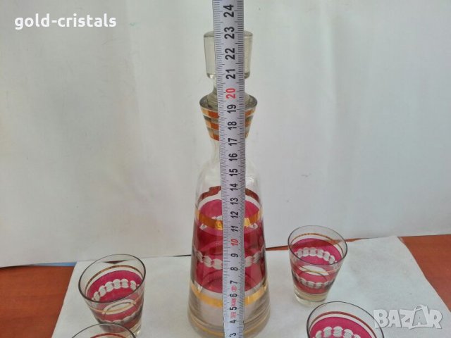 стари стъклени чаши и гарафа , снимка 10 - Антикварни и старинни предмети - 26667931