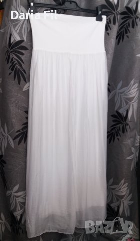 Бяла шифонена пола с подплата , снимка 1