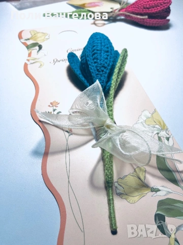 Плетени цветя, снимка 3 - Изкуствени цветя - 53274600