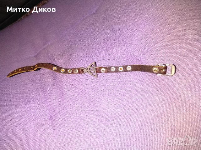 Верижка за ръка маркова естествена кожа 225 дълга х 8мм широка като нова, снимка 7 - Гривни - 43254648