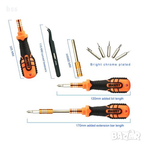 Jakemy JM-8101 33in1 Screwdriver Set - комплект инструменти за таблети и смартфони (33 броя), снимка 6 - Отвертки - 32562925