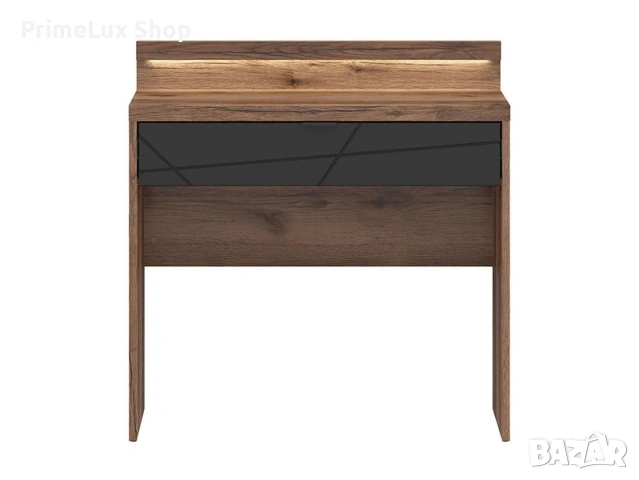 Тоалетка FORN TOL1S с осветление корпус дъб делано/фронт черно мат, снимка 3 - Тоалетки - 53144260