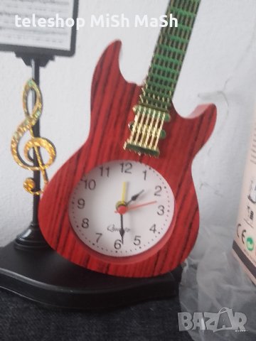Китара часовник с аларма с батерия Duracell тип АА, снимка 3 - Стенни часовници - 38344157