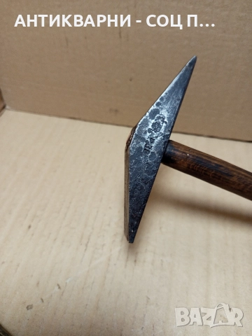 Комплект Соц Стари Ръчно Ковани Наковалня С Чук За Клепане На Коси. , снимка 5 - Антикварни и старинни предмети - 52618943