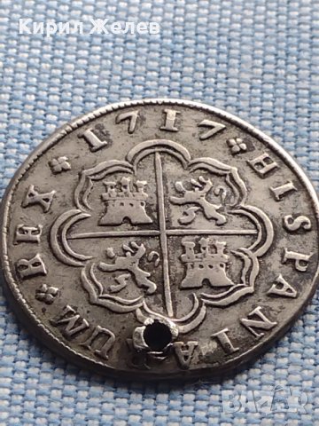 Сребърна монета 2 реала 1717г. Филип пети Мадрид Испания 13613, снимка 10 - Нумизматика и бонистика - 42969818