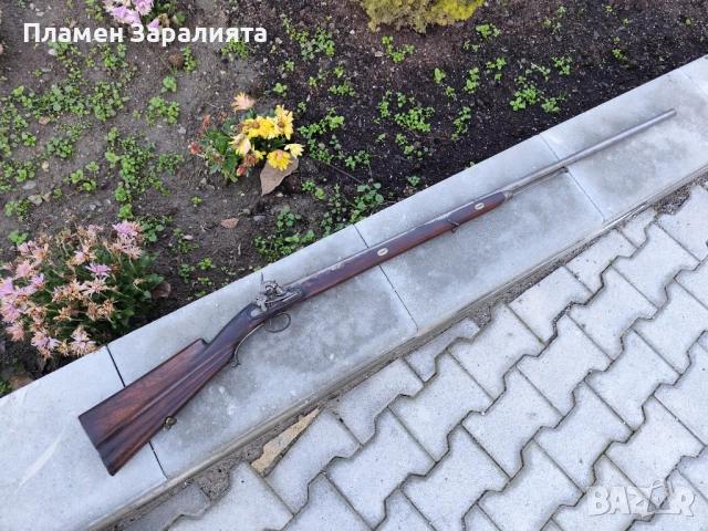 Автентична капсулна пушка с микелет и дамаскова цев, снимка 9 - Антикварни и старинни предмети - 52788304