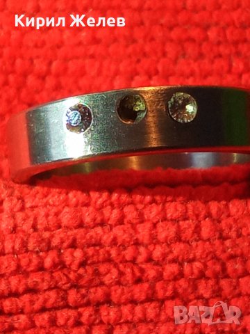 СТОМАНЕНА ХАЛКА ПРЪСТЕН с ИНКРУСТИРАНИ ЦИРКОНИ БЛАГОРОДНА НЕРЪЖДАЕМА СТОМАНА 22677, снимка 2 - Пръстени - 33153885