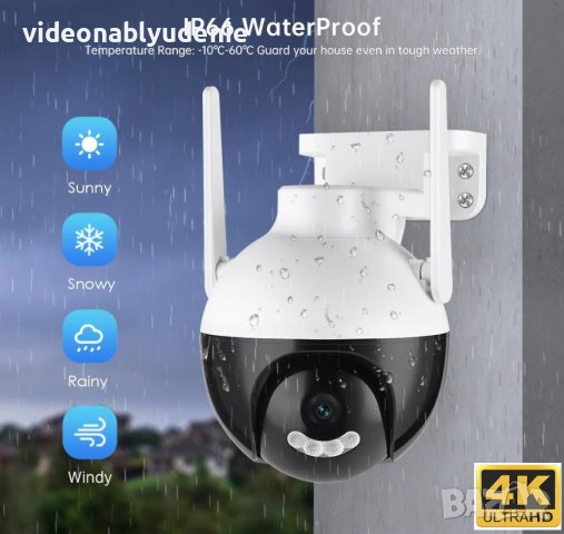 4K SUPER ULTRA HD 8MPx PTZ 5хZoom Wi-Fi Следяща Камера Микрофон Карта Памет Слот PIR Сензор Движение, снимка 13 - Комплекти за видеонаблюдение - 38690387