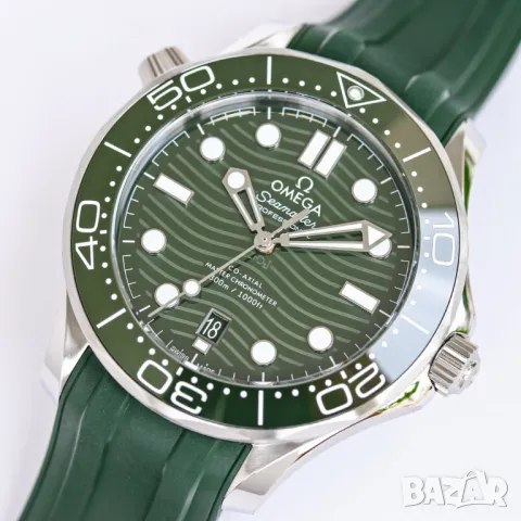 Мъжки часовник OMEGA Seamaster Diver 300M Green с автоматичен механизъм, снимка 3 - Луксозни - 49461685
