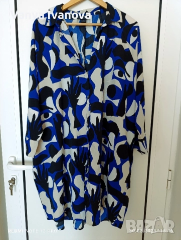 Monki риза/ рокля с интересен принт ХЛ, снимка 3 - Рокли - 51778295