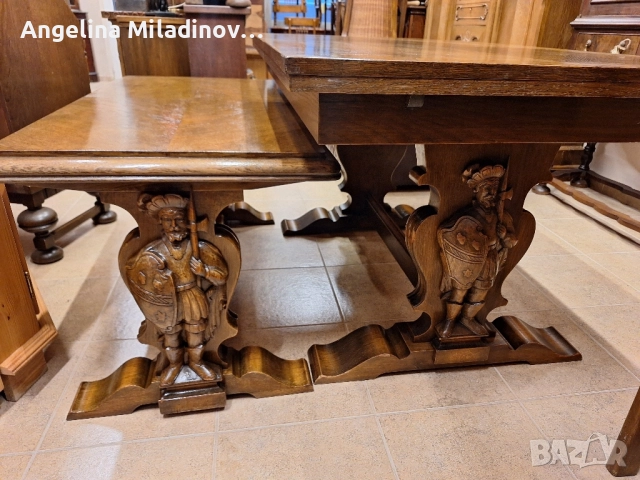 УНИКАТ! Маса за трапезария с богата дърворезба , снимка 4 - Маси - 51964437