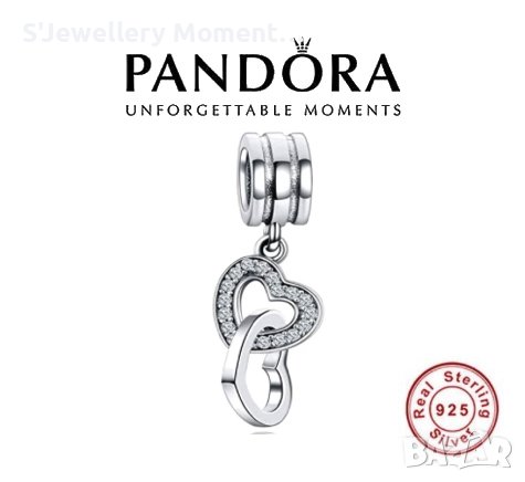 Пандора 925 сребърен талисман Pandora Interlocking Hearts Charm