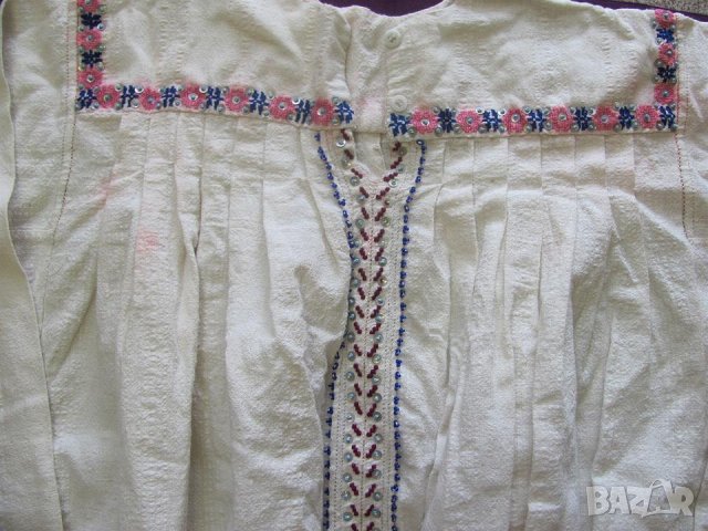 19 век Фолк Арт Женска Памучна Риза за Костюм, снимка 6 - Антикварни и старинни предмети - 35398569