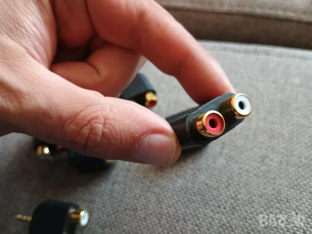 Antsig® Stereo Jack 3.5mm to RCA Gold plated adapter, снимка 3 - Ресийвъри, усилватели, смесителни пултове - 47374274