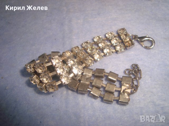 СТАРА ПОСРЕБРЕНА КРИСТАЛНА РЕТРО ВИНТИДЖ СТИЛ АРТ ГРИВНА 6909, снимка 5 - Гривни - 37052463