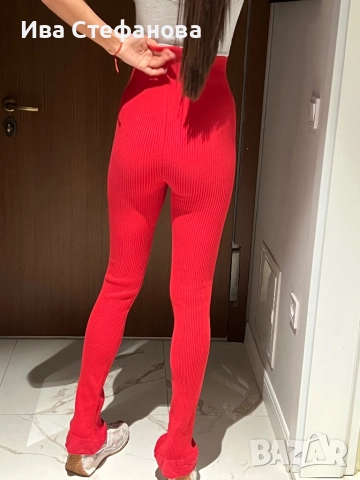 висока талия  Alice Evis от бранда Алисия нов спортно елегантен сет две части костюм червен комплект, снимка 15 - Костюми - 52516933