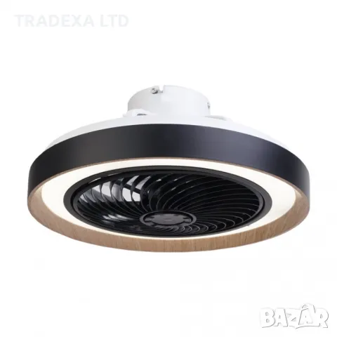 LED Вентилатор MARSHALL с дистанционно и APP, 44W LED+14W Мотор, Черен, Ф49 Lightex, снимка 2 - Лампи за таван - 48835169