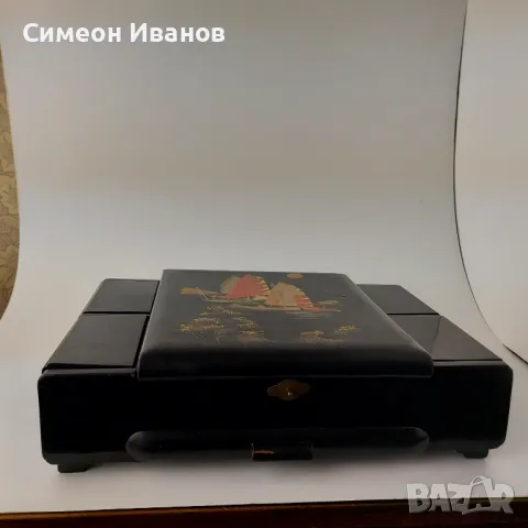 Стара виетнамска дървена кутия за гримове и бижута #5618  Има някои проблеми:  липсват две кутии и н, снимка 2 - Антикварни и старинни предмети - 47733829