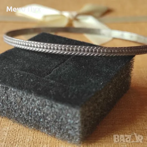 Стара сребърна твърда гривна (311), снимка 5 - Гривни - 49843573