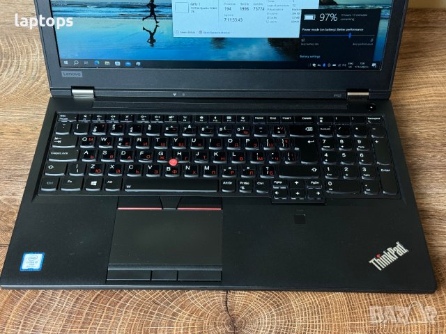 Лаптоп LENOVO THINKPAD P53/I7-9850H/16GB/256GB SSD/15.6" FullHD/HDMI, снимка 6 - Лаптопи за работа - 43446441
