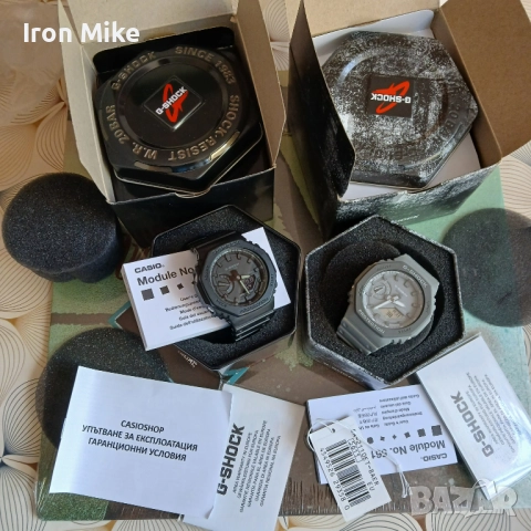 Casio GA-2110ET-8AER сив и Casio GA-2100-1A1ER черен Casio Oak с кутии и документи, снимка 2 - Мъжки - 51593219