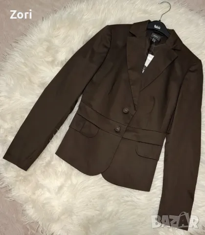 СТИЛНО и ЕЛЕГАНТНО вталено сако в цвят кафе , снимка 1
