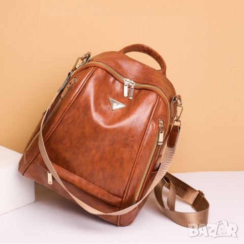 Дамска чанта-раница Brown 1118, снимка 9 - Раници - 43055053