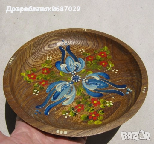 Дървени купа копанка скандинавска, с цветя и чиния, дървена декорация, , снимка 17 - Антикварни и старинни предмети - 35524912