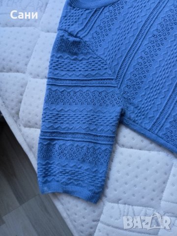 Синя блуза с къс ръкав, снимка 4 - Туники - 42958330