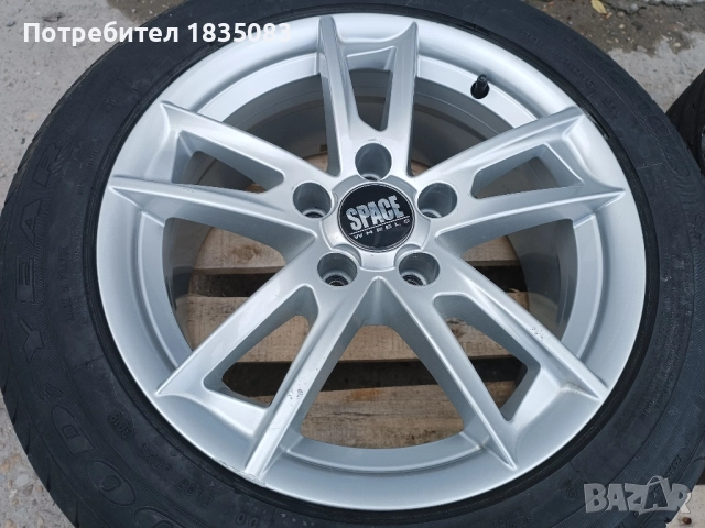 Лети джанти 16ки 5х112 Space Wheels + летни гуми 205/55/16, снимка 4 - Гуми и джанти - 52109734