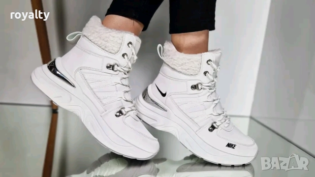 Nike Бели Дамски Спортни Боти С Вата Номерации 36-41, снимка 4 - Дамски боти - 52432589