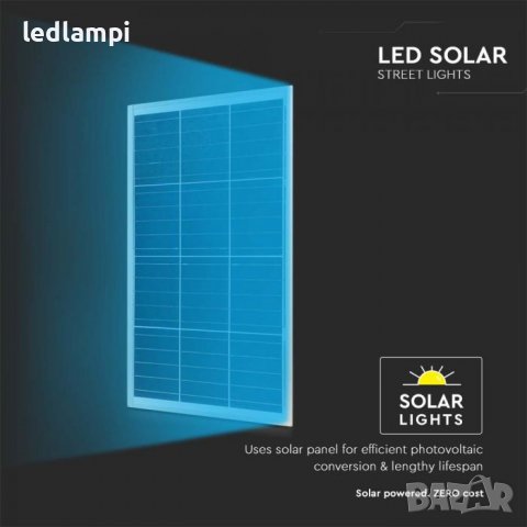 Соларно LED Улично Тяло 33W Сензор Дистанционно IP65, снимка 7 - Соларни лампи - 38093396