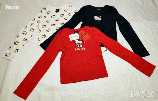 Нови дълги ръкави Hello Kitty за 7-годишни. X 3