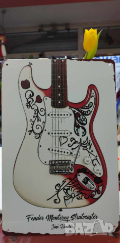 Fender Jimi Hendrix Monterey Stratocaster -метална табела , снимка 1 - Китари - 44913247