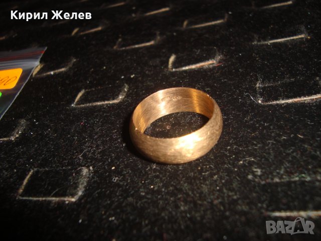 БЛЕСТЯЩА ПОЗЛАТЕНА БРОНЗОВА СТАРА ХАЛКА ПРЪСТЕН с ПЕЧАТИ 14К 585 РЪЧНА ИЗРАБОТКА за КОЛЕКЦИЯ 19690, снимка 6 - Антикварни и старинни предмети - 32577528