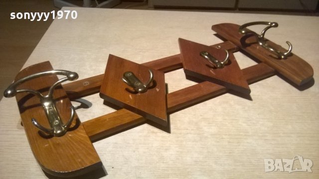 красива дървена закачалка-56х26см-внос швеицария, снимка 3 - Колекции - 26476679