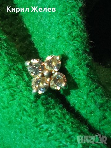 МИНИАТЮРНА СРЕБЪРНА ФЛОРАЛНА ОБЕЦА СРЕБРО ЦВЕТЕ 925 ПРОБА с БЛЕСТЯЩИ ЦИРКОНЧЕТА 32126, снимка 2 - Обеци - 40487874