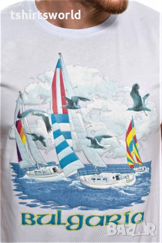 Нова мъжка тениска с трансферен печат България, Яхти, снимка 2 - Тениски - 37040302