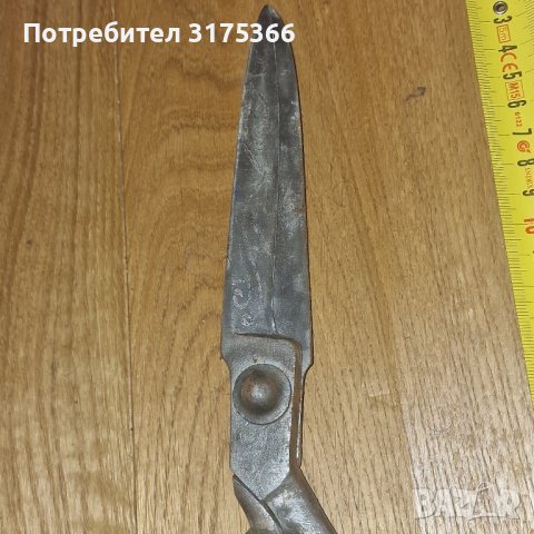 Стара абаджийска ножица с сребърни  набивки , снимка 3 - Антикварни и старинни предмети - 44119960