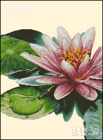 гоблен-триптих "ВОДНИ ЛИЛИИ" Д46; размери /63*27/см.; 30 цвята; 69 лв, снимка 2 - Гоблени - 28294067