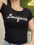 Bonjour - Дамска тениска - еластан и памук , снимка 1 - Тениски - 43025054