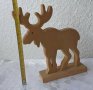 Елен лос дървена фигура с рога статуетка дърворезба животно, снимка 3